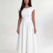 White Ivory Silhouette Dress